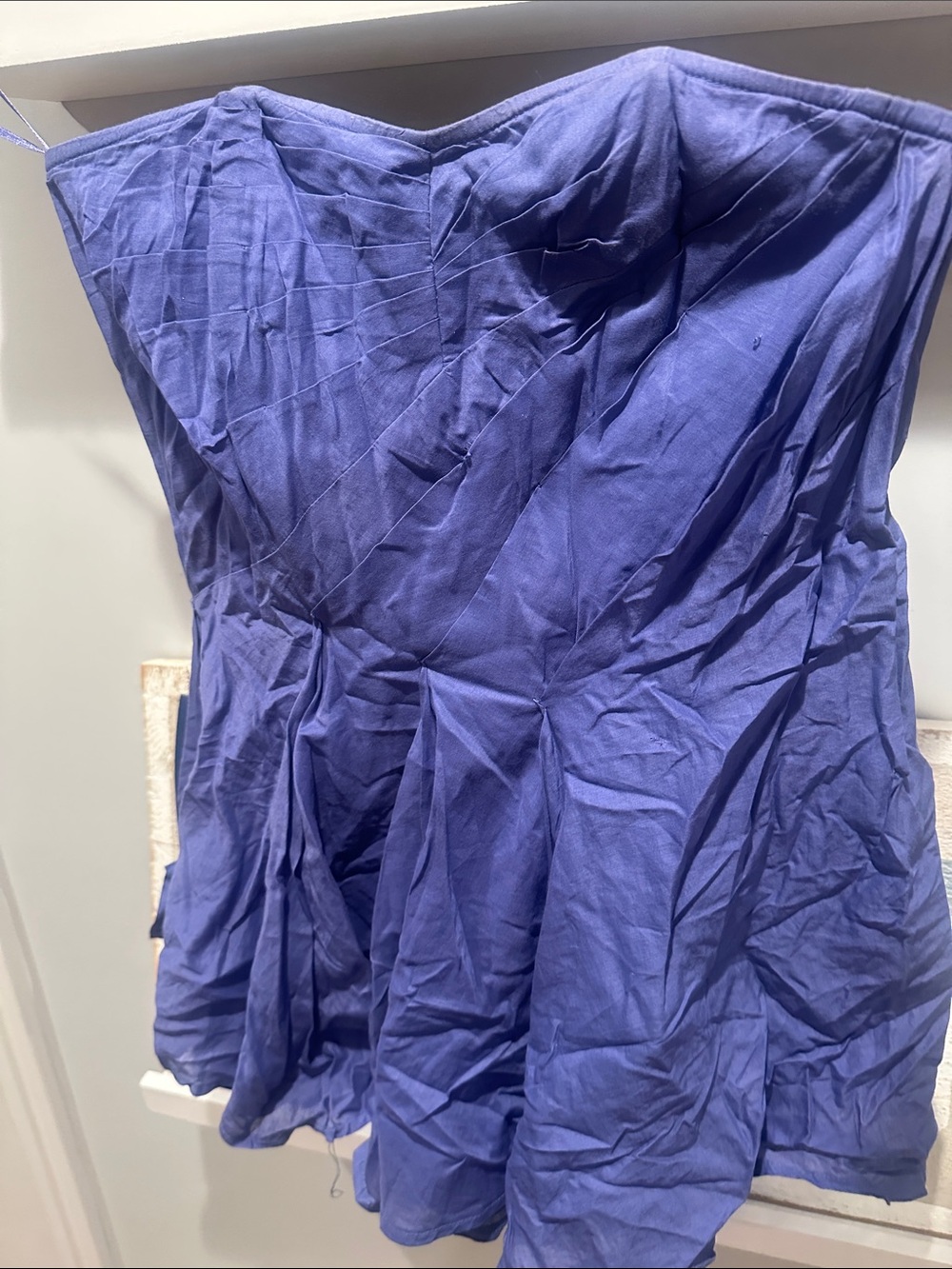 Topshop Royal Blue Strapless Peplum Tank Top